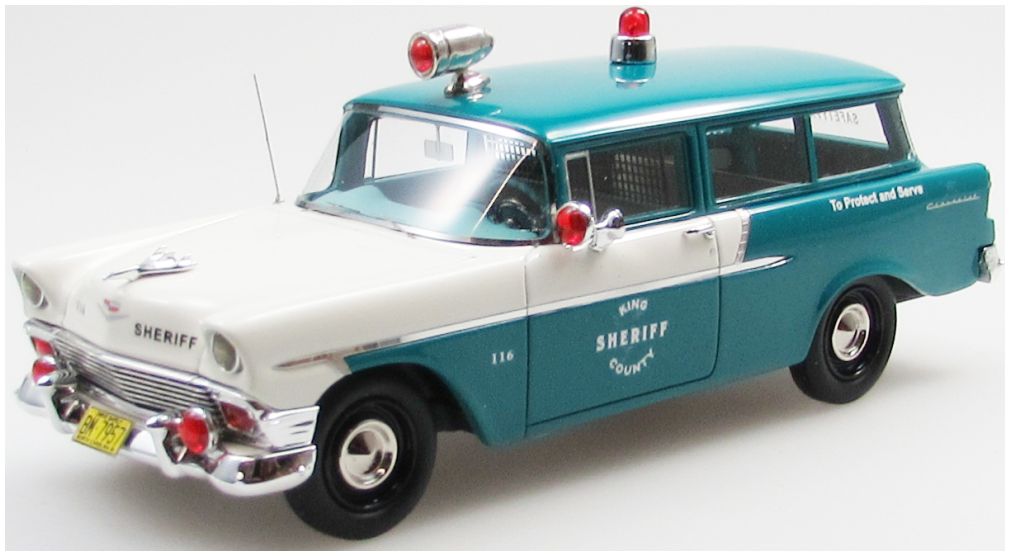 Chevrolet 150 Handyman Police Turquoise White/Black 1956 1:43 – diecast model