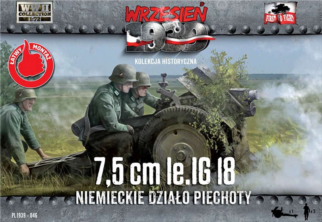 Available to Order – 7.5cm le.IG 18 Niemieckie Dzialo Piechoty 1:72 (FTF 046)
