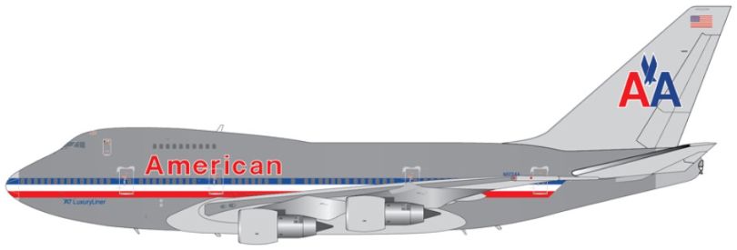 Boeing B747SP American Airlines N601AA '747 LuxuryLiner' (Polished/Flaps Down) 1:200 – diecast model