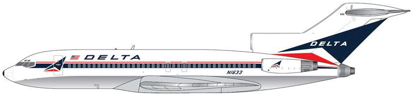 Boeing B727-100 Delta Airlines N1633 'Widget' Livery Polished Belly 1:400 – diecast model