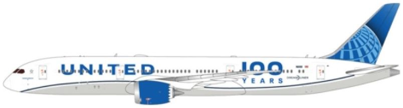 Boeing B787-9 United Airlines N61101 '100 Years' (Flaps Down) 1:400 – diecast model