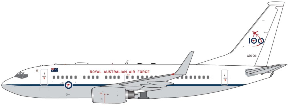 Boeing B737-700W RAAF BBJ A36-001 'RAAF 100 Years' 1:400 – diecast model