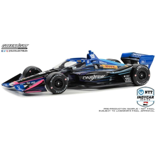 Available To Order – 2023 NTT Indycar Series - No.28 Romain Grosjean/andretti Autosport, Dns Filter (Road Course Configuration) 1:18 GreenLight (GL11223)