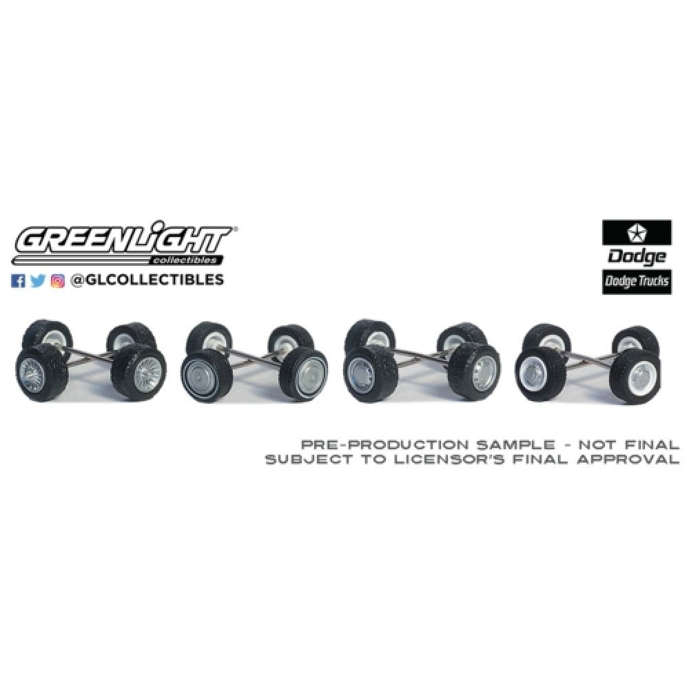 THIS ITEM IS AVAILABLE TO ORDER FROM OUR SUPPLIER - 1:64 GREENLIGHT GL16190-A AUTO BODY SHOP - WHEEL AND TYRE PACKS SERIES 8 FIRST GENERATION (1981-93) DODGE RAM TRUCKS
