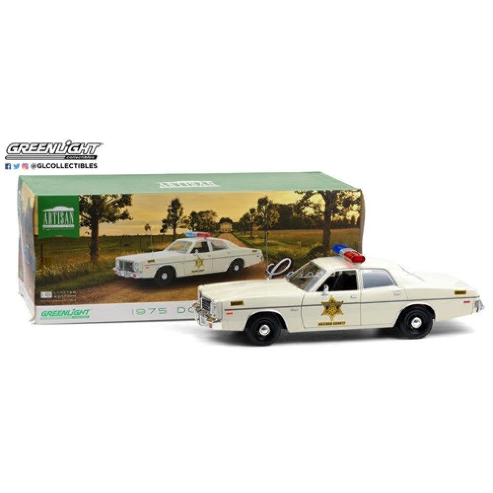 Available to Order – Artisan Collection - 1975 Dodge Coronet Hazzard County Sheriff 1:18 GreenLight Model (GL19092)