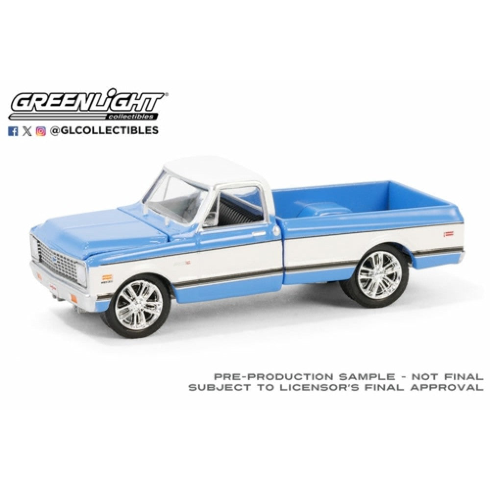 THIS ITEM IS AVAILABLE TO ORDER FROM OUR SUPPLIER - 1:64 GREENLIGHT GL37310-E BARRETT-JACKSON SERIES 14 - 1971 CHEVROLET C10 SUPER CHEYENNE CUSTOM PICKUP - BLUE - PALM BEACH 2023