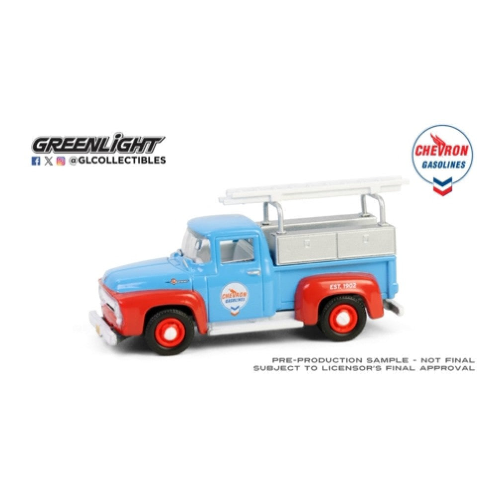 THIS ITEM IS AVAILABLE TO ORDER FROM OUR SUPPLIER - 1:64 GREENLIGHT GL41175-B CHEVRON SPECIAL EDITION SERIES 1 - 1956 FORD F-100 WITH TOOL BOXES AND LADDERS