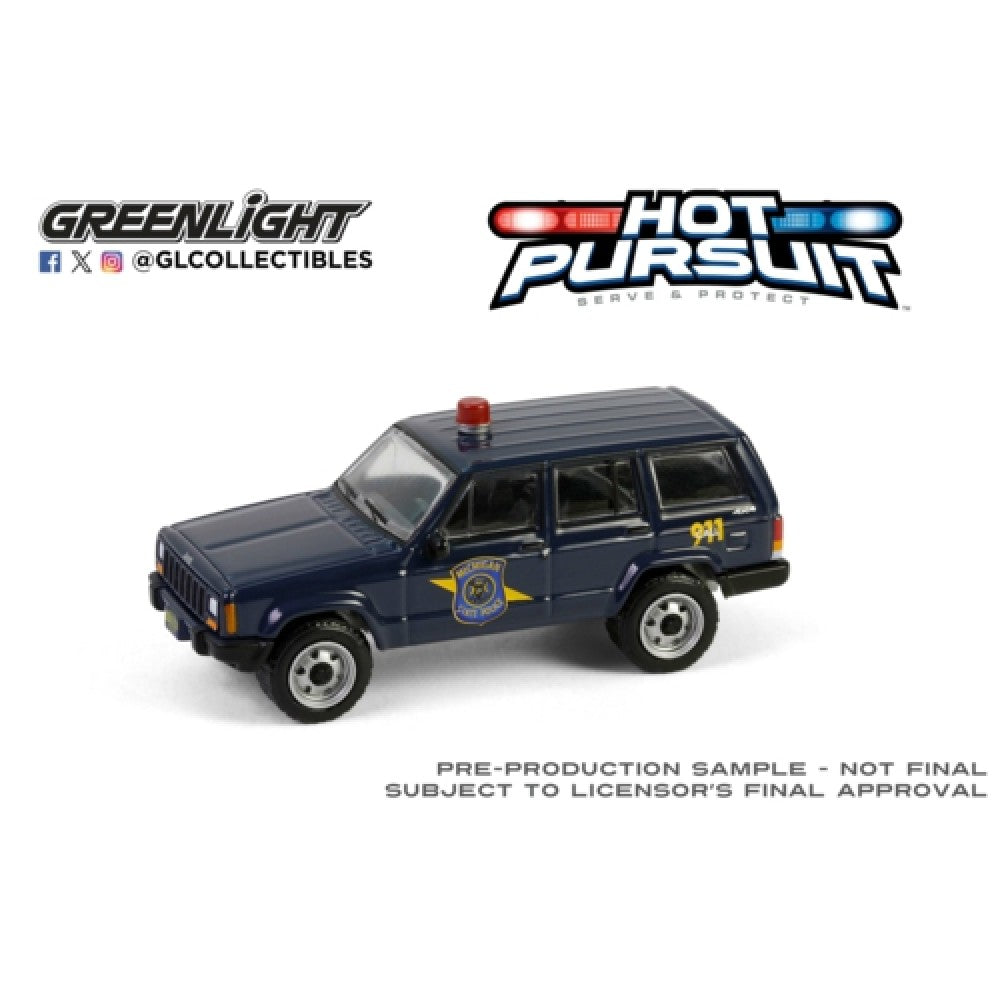 THIS ITEM IS AVAILABLE TO ORDER FROM OUR SUPPLIER - 1:64 GREENLIGHT GL43040-E HOT PURSUIT SERIES 46 - 2001 JEEP CHEROKEE - MICHICAN STATE POLICE