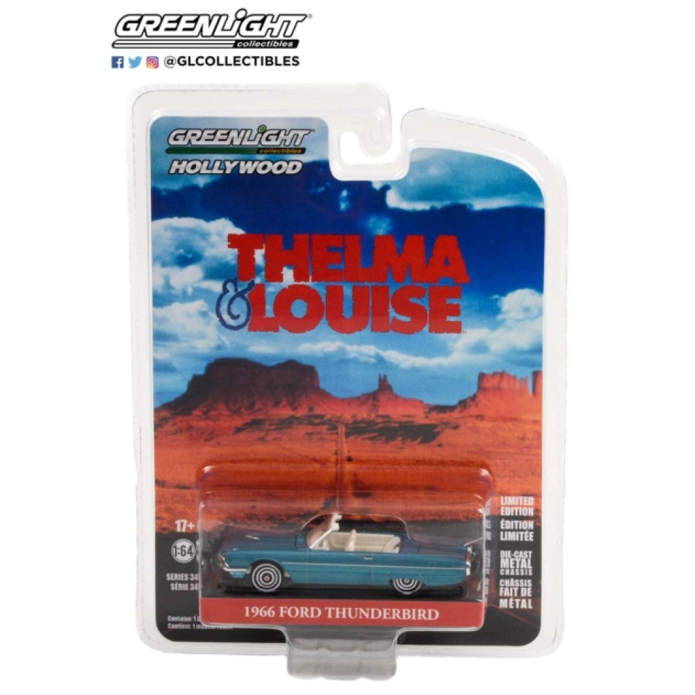 Available to Order – Hollywood Series 34 - Thelma and Louise (1991) 1966 Ford Thunderbird Convertible 1:64 GreenLight Model (GL44940-E)