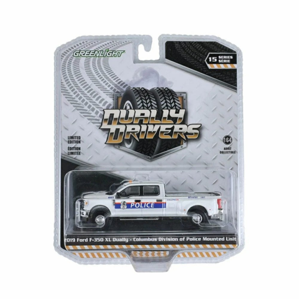 THIS ITEM IS AVAILABLE TO ORDER FROM OUR SUPPLIER - 1:64 GREENLIGHT GL46150-E DUALLY DRIVERS SERIES 15 - 2019 FORD F-350 XL DUALLY COLUMBUS DIVISION OF POLICE MOUNTED UNIT, COLUMBUS, OH