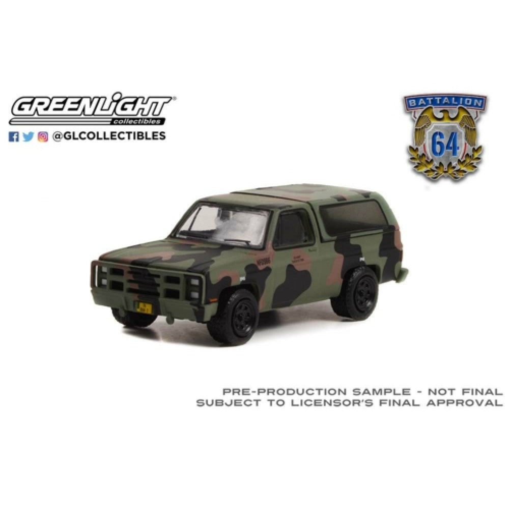 THIS ITEM IS AVAILABLE TO ORDER FROM OUR SUPPLIER - 1:64 GREENLIGHT GL61020-E BATTALION 64 SERIES 2 - 1985 CHEVROLET M1009 CUCV US ARMY MILITARY POLICE CAMOUFLAGE
