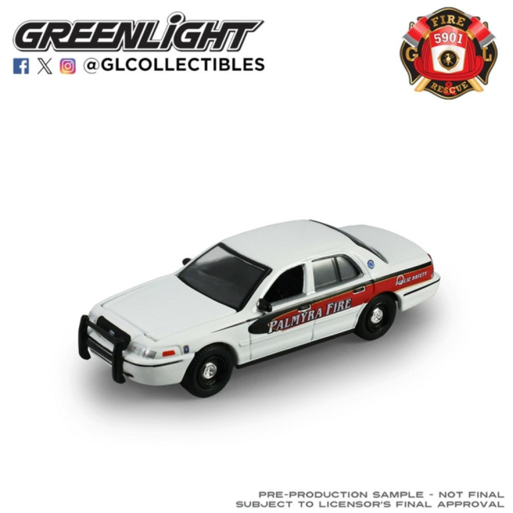 Available to Order – Fire and Rescue Series 4 - Ford Crown Victoria 2011 - Palmyra, Pennsylvania Fire Department 1:64 GreenLight Model (GL67070-A)