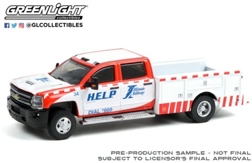 Available To Order – Chevrolet Silverado 3500 Dually Service Bed Illinois Tollway 2018 1:64 GreenLight Model (GRE 46070D)