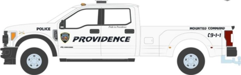 Available to Order – Ford F-350 2018 Dually Providence Police Dept Mounted Unit 1:64 GreenLight Model (GRE 46120E)