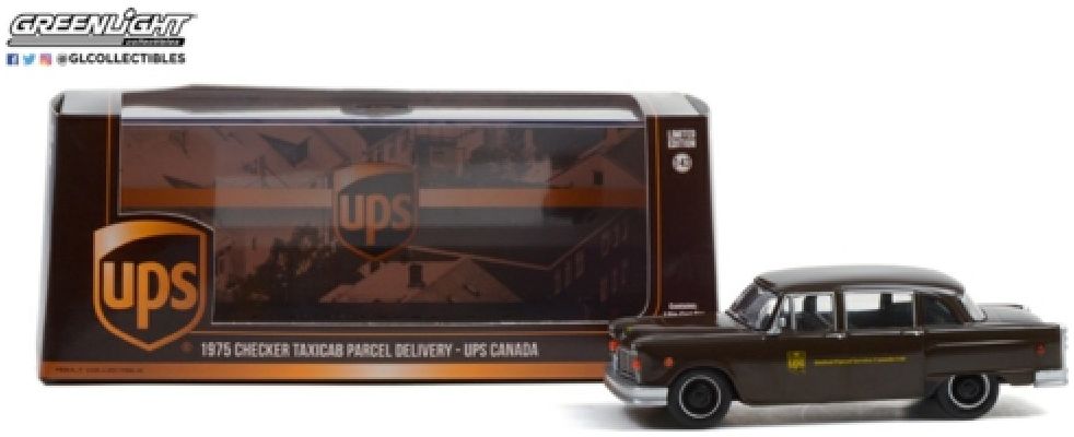 Checker Taxicab 1975 Parcel Delivery UPS Canada LTD 1:43 GreenLight Model
