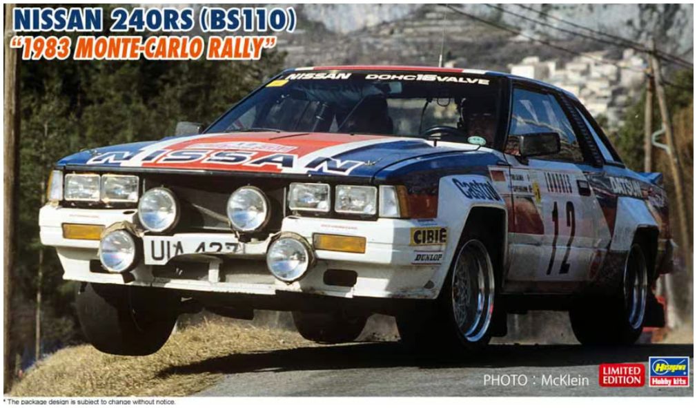 Available to Order – Nissan 240RS 1983 Monte Carlo Rally Kit 1:24 (HAS 20727)