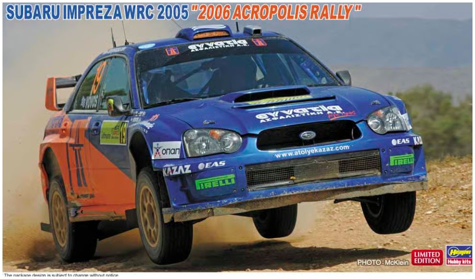 Available To Order – Subaru Impreza WRC 2006 Acropolis Rally Model Kit 1:24 Hasegawa Model (HAS LE20774)
