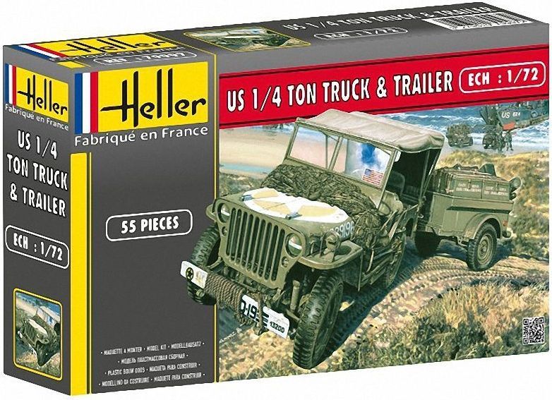 Willys MB Jeep & Trailer 1:72 – diecast model