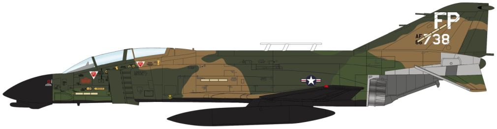 F-4D Phantom II 'Night Owl' 66-8738 497th TFS USAF Ubon Sept 1972 1:72 – diecast model