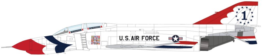 F-4E Thunderbirds #1 Plane USAF 1973/74 Season 1:72 Hobby Master Aviation Model