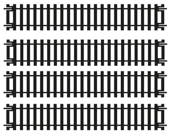 R600 Straight Track x 4 BLISTER PK 1:76 / H0 / 00 Hornby Model