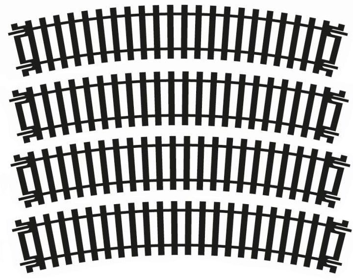 Available To Order – R606 2nd Radius Curve x 4 BLISTER PK 1:76 / H0 / 00 Hornby Model (HOR HT8301)