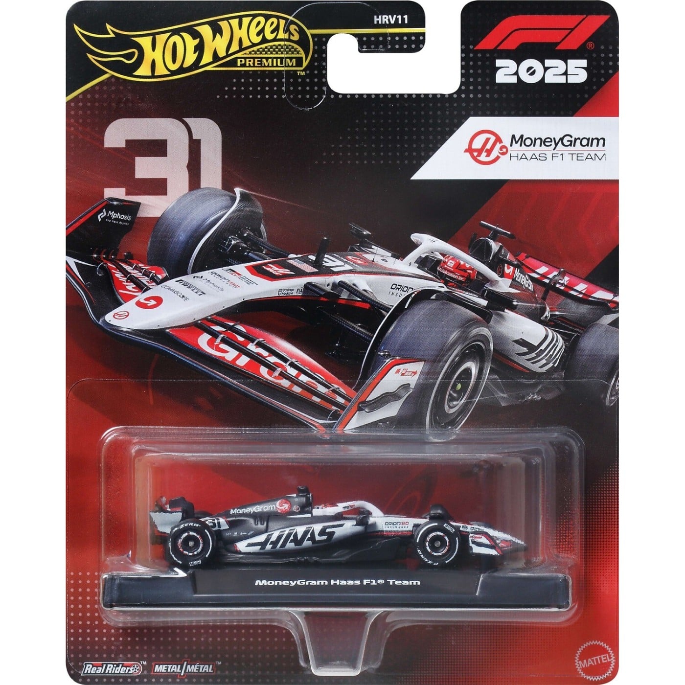 1:64 HOTWHEELS 2025 MoneyGram Haas Formula One Team #31 Esteban Ocon JKD78