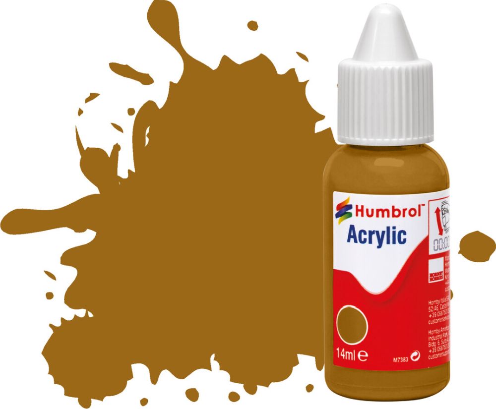 Khaki Matt Acrylic Paint Dropper Bottle 14ML Humbrol Model