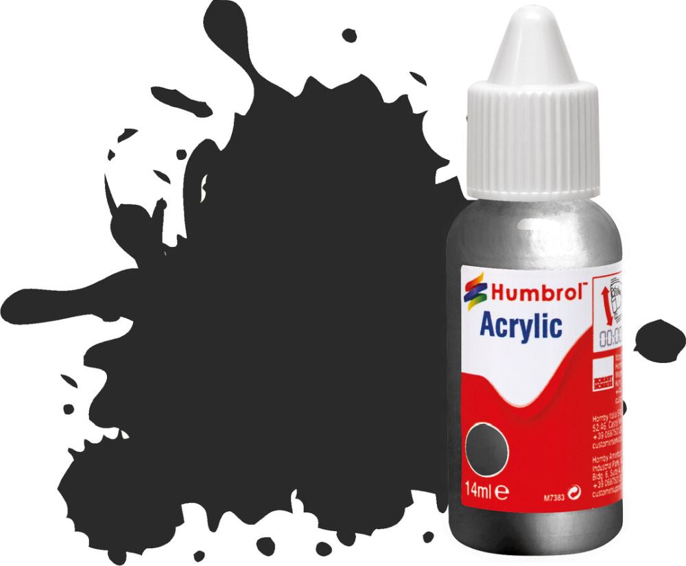 Gunmetal Metallic Acrylic Paint Dropper Bottle 14ML Humbrol Model