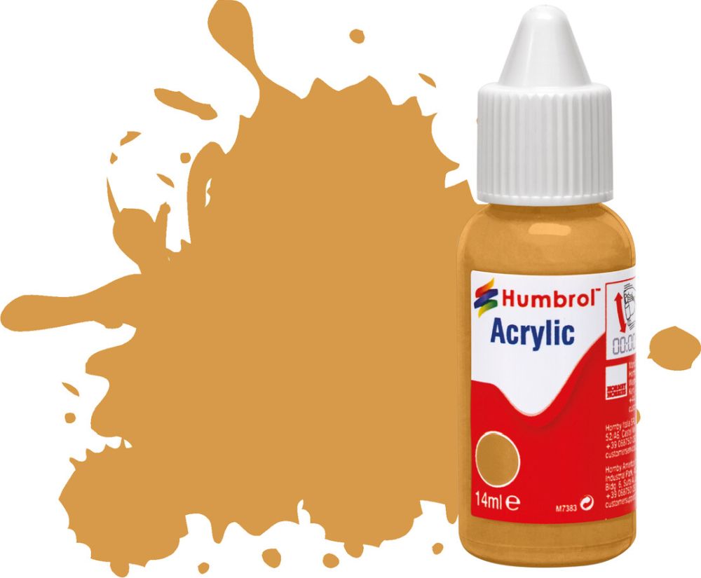 Sand Matt Acrylic Paint Dropper Bottle 14ML Humbrol Model