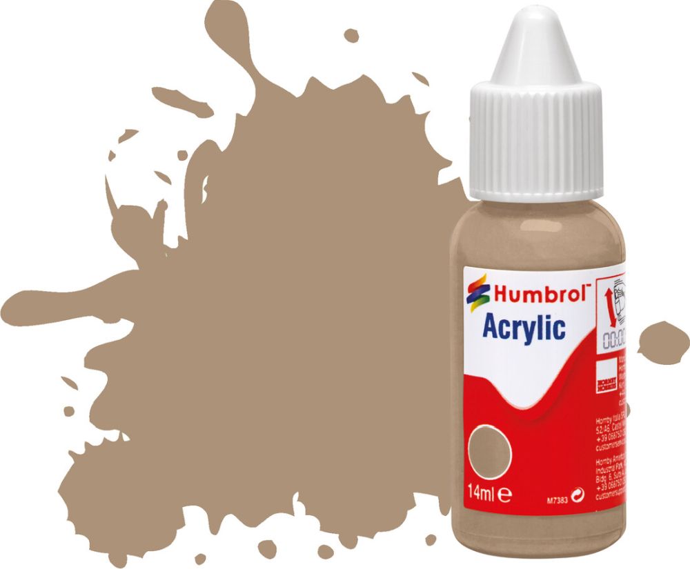 Khaki Drill Matt Acrylic Paint Dropper Bottle 14ML Humbrol Model