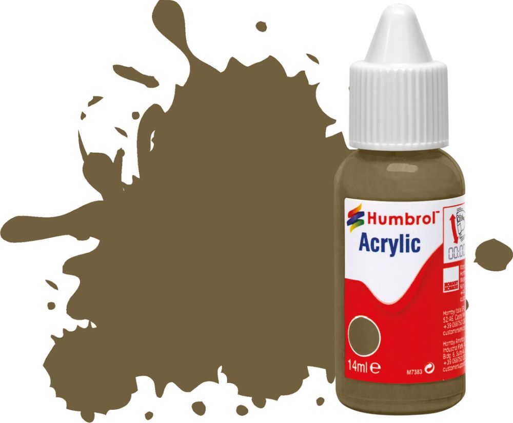 Available To Order – Olive Green Matt Acrylic Paint Dropper Bottle 14ML Humbrol Model (HUM DB0086)