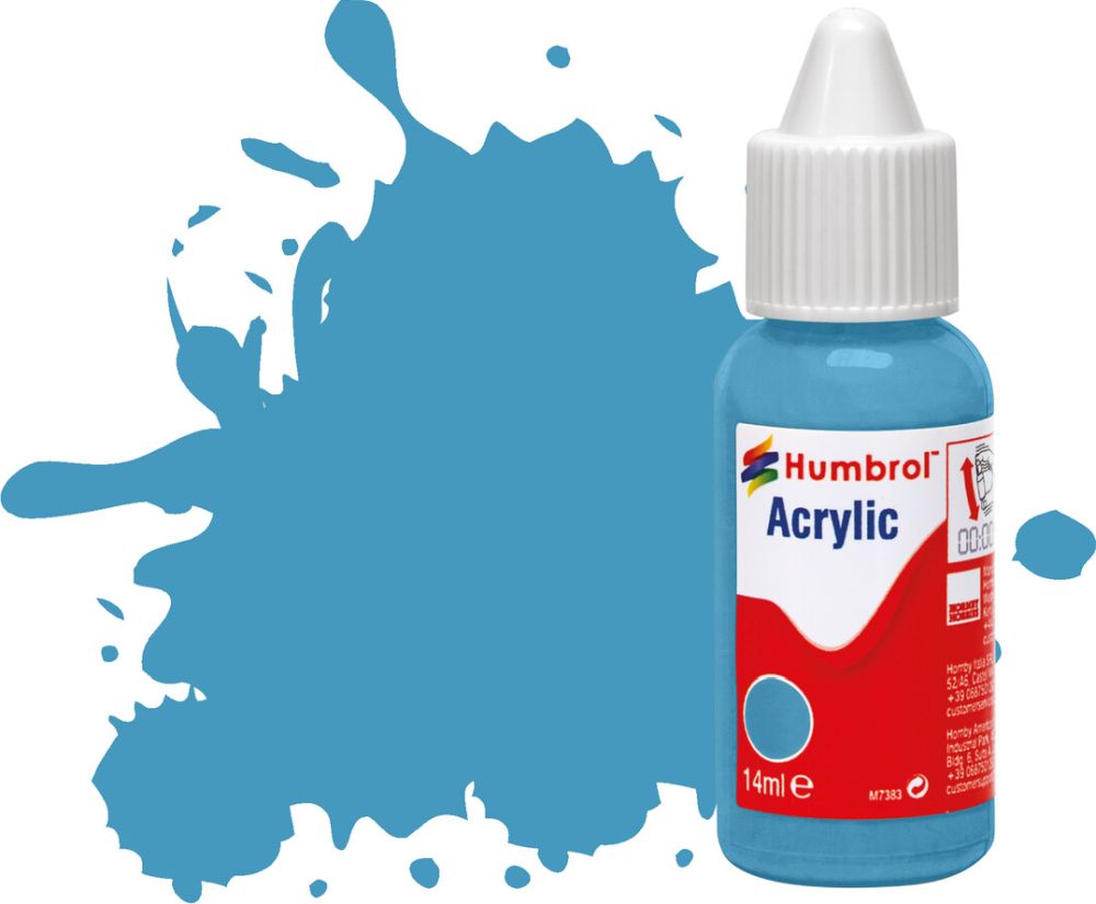 Middle Blue Matt Acrylic Paint Dropper Bottle 14ML Humbrol Model