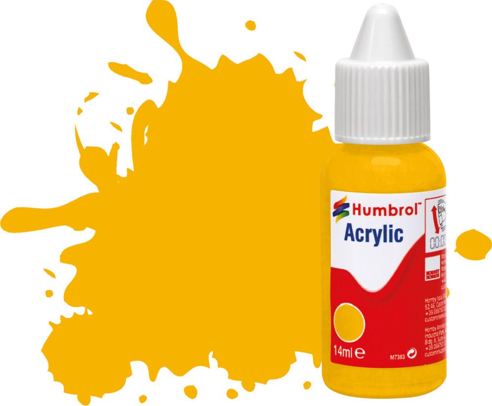 Available To Order – Insignia Yellow Matt Acrylic Paint Dropper Bottle 14ML Humbrol Model (HUM DB0154)