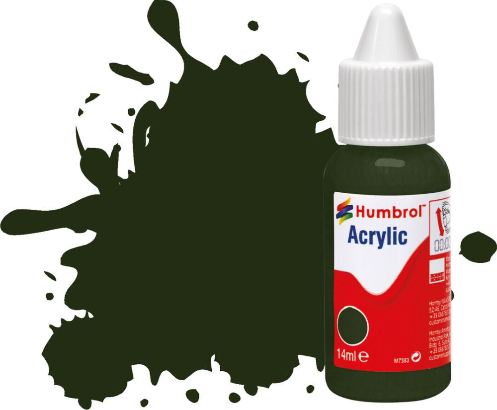 Available To Order – No.163 Dark Green Satin Acrylic Paint Dropper Bottle 14ML Humbrol Model (HUM DB0163)