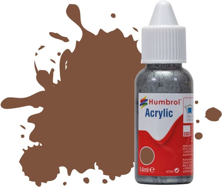 Available To Order – Brown Matt Acrylic Paint Dropper Bottle 14ML Humbrol Model (HUM DB0186)