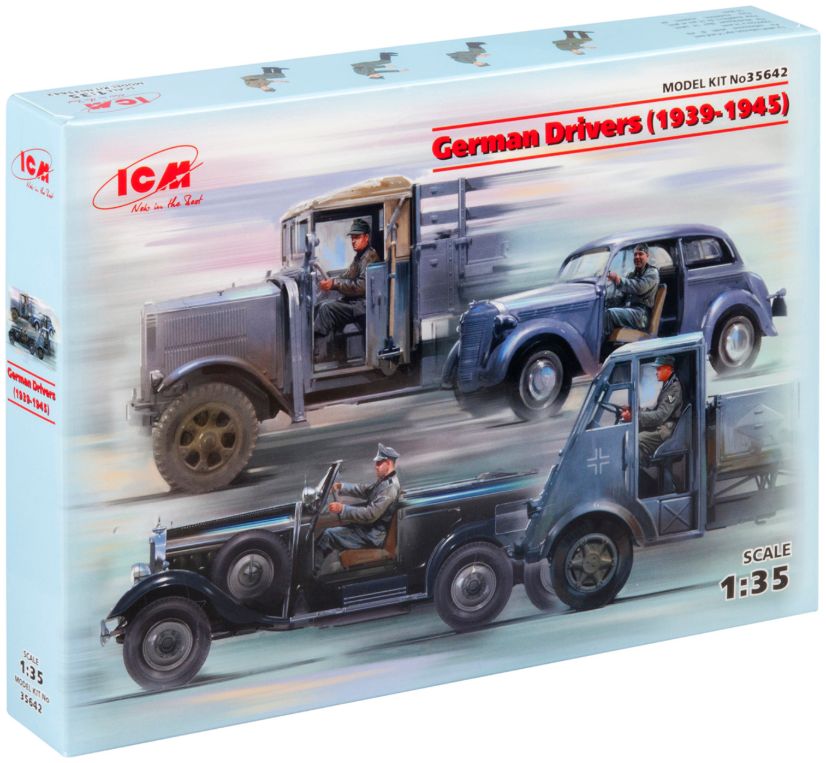 German Drivers (1939-1945) 4 Figures 1:35 ICM Plastic Kits Model