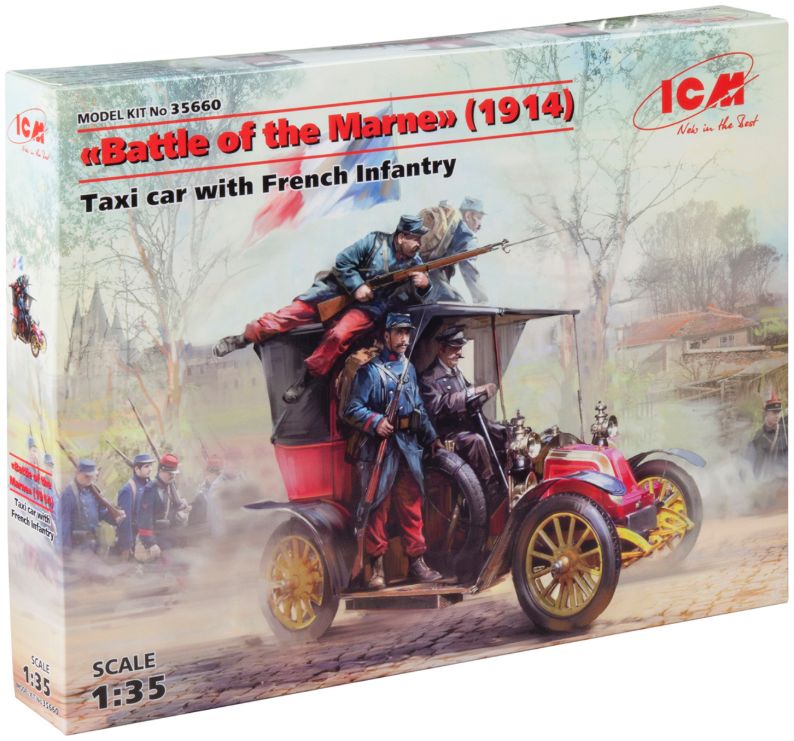 Available To Order – Battle of the Marne (1914) Taxi Car w/French Infantry 1:35 (ICM 35660)