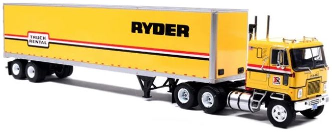 Available To Order – GMC Astro 95 Tractor & Trailer: Ryder Truck Rental 1970 1:43 Iconic Replicas Model (ICO 430662)