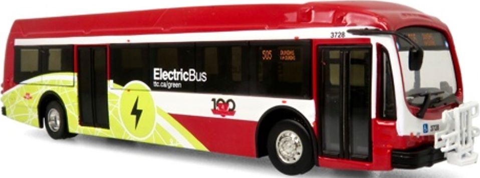 Proterra ZX5 Electric Transit Bus 2021 TTC Toronto Transit 100th Anniversary 1:87 – diecast model