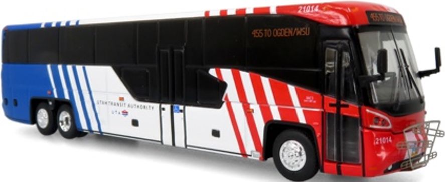 MCI D45 CRT LE Coach Salt Lake City UTA Transit 455 to Ogden/WSU 1:87 – diecast model
