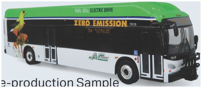 NFI Xcelsior Charge FC Transit Bus: AC Transit 1:87 – diecast model