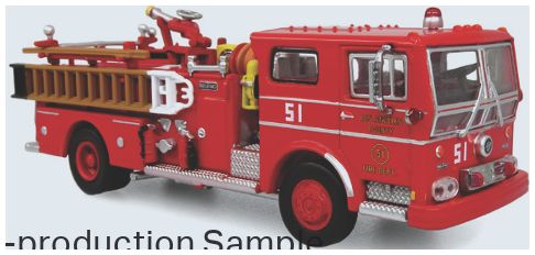 Ward Lafrance Ambassador Fire Engine 1973: LACOFD - L.A County of Fire Dept Engine 51 1:87 – diecast model