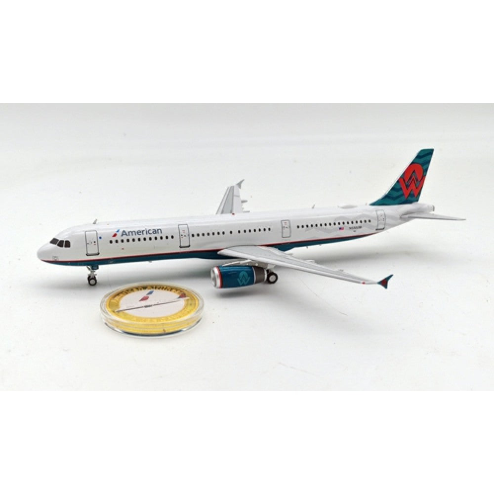 Inflight 200 1:200 AMERICAN AIRLINES AIRBUS A321-231 N580UW WITH STAND AND COLLECTORS COIN