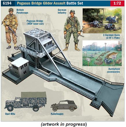 Pegasus Bridge Airbourne Assault Set 1:72 Italeri Plastic Kits Model