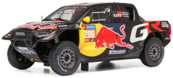 Available to Order – Toyota GR DKR Hilux Evo T1U Rally Dakar 2024 #206 L.Moraes/A.Monleon 1:18 (IXO 18RMC238A)
