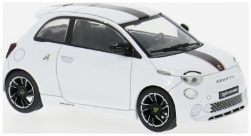Available To Order – Fiat 500e Abarth White 2024 1:43 IXO Model (IXO MOC345)