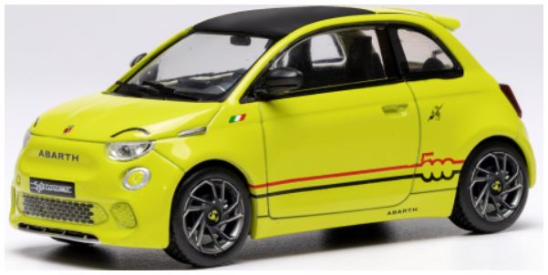 Available To Order – Fiat 500e Abarth Yellow 2024 1:43 IXO Model (IXO MOC346)