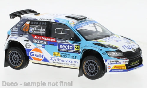 Available To Order – Skoda Fabia Rally2 EVO #23 WRC Rallye Finland 2022 T.Asunmaa/V.Mannisenmaki 1:43 IXO Model (IXO RAM867B)