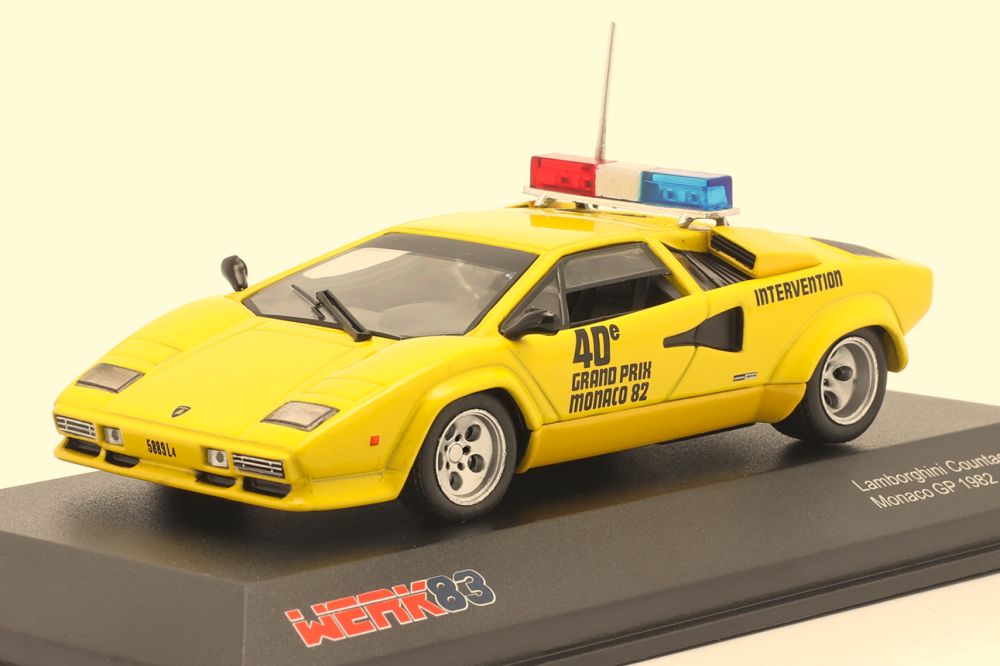 Available To Order – Lamborghini Countach F1 Safety Car(Yellow) Monaco GP 1982 1:43 IXO Model (IXO W83430007)